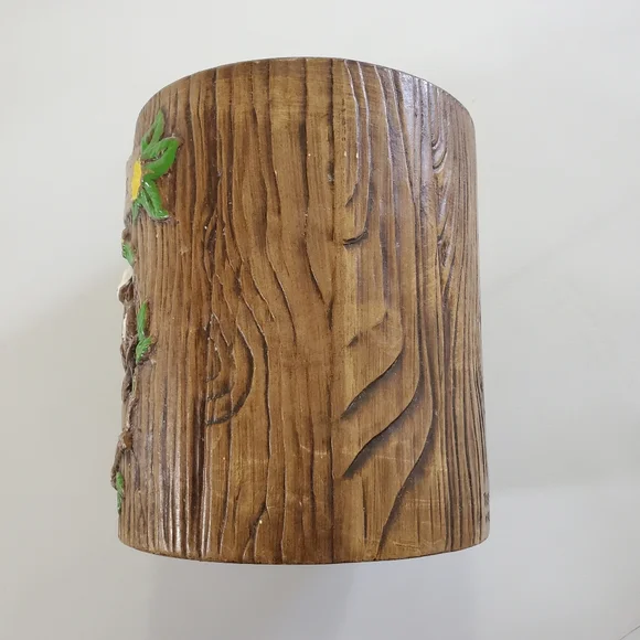 Treasure Craft Owl Wood Grain Sugar Canister Ceramic Made In USA Vintage 60s - Picture 7 of 15